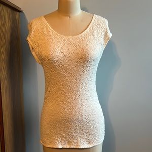 Fuega cream colored tee with flowers